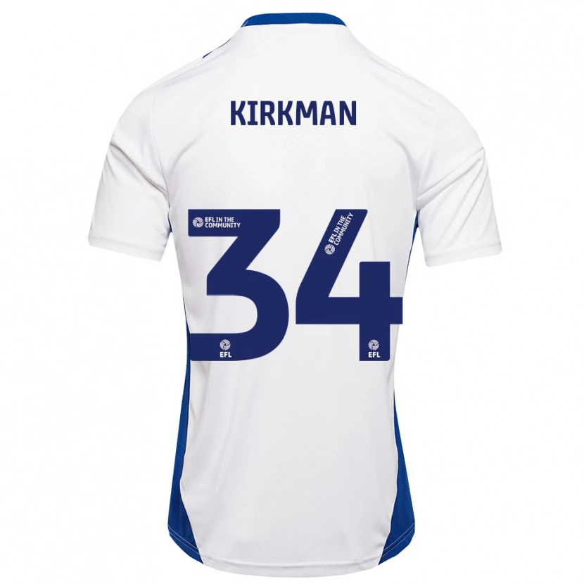 Danxen Men Billy Kirkman #34 White Blue Away Jersey 2025/26 T-Shirt