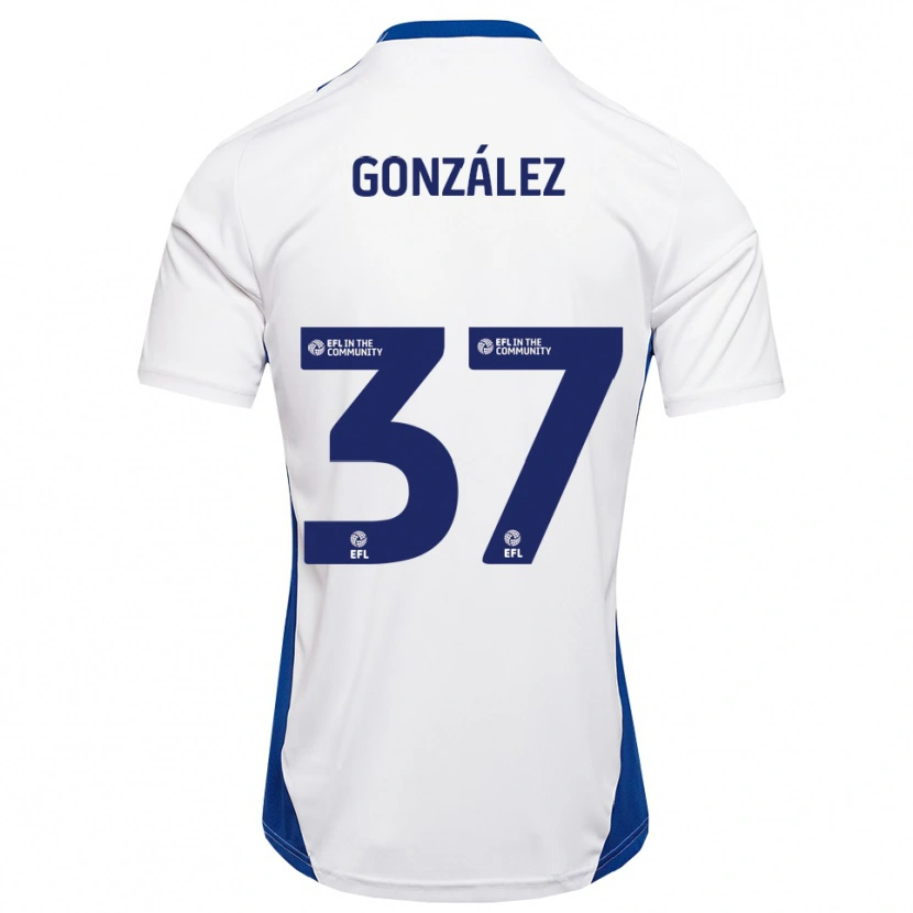 Danxen Men Dani González #37 White Blue Away Jersey 2025/26 T-Shirt