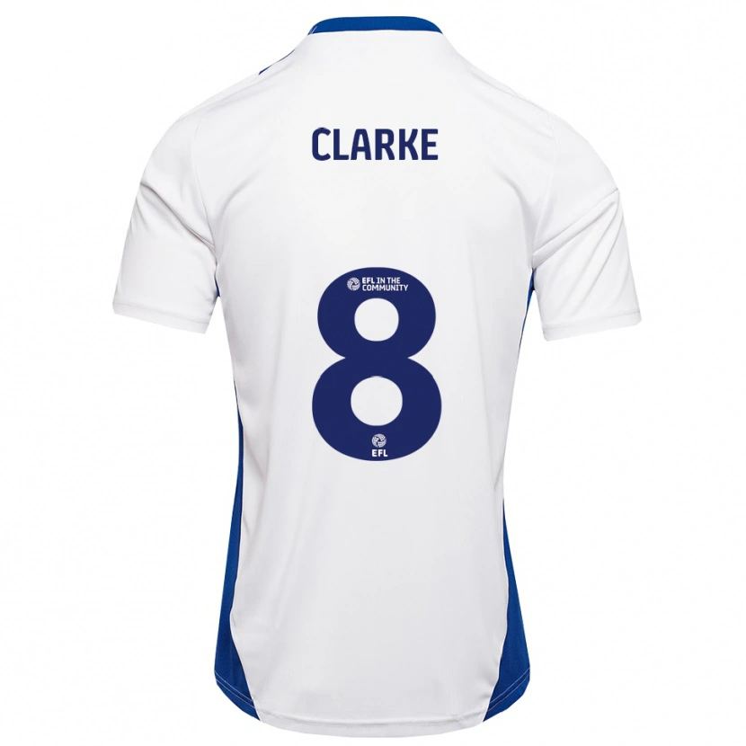 Danxen Men Ollie Clarke #8 White Blue Away Jersey 2025/26 T-Shirt