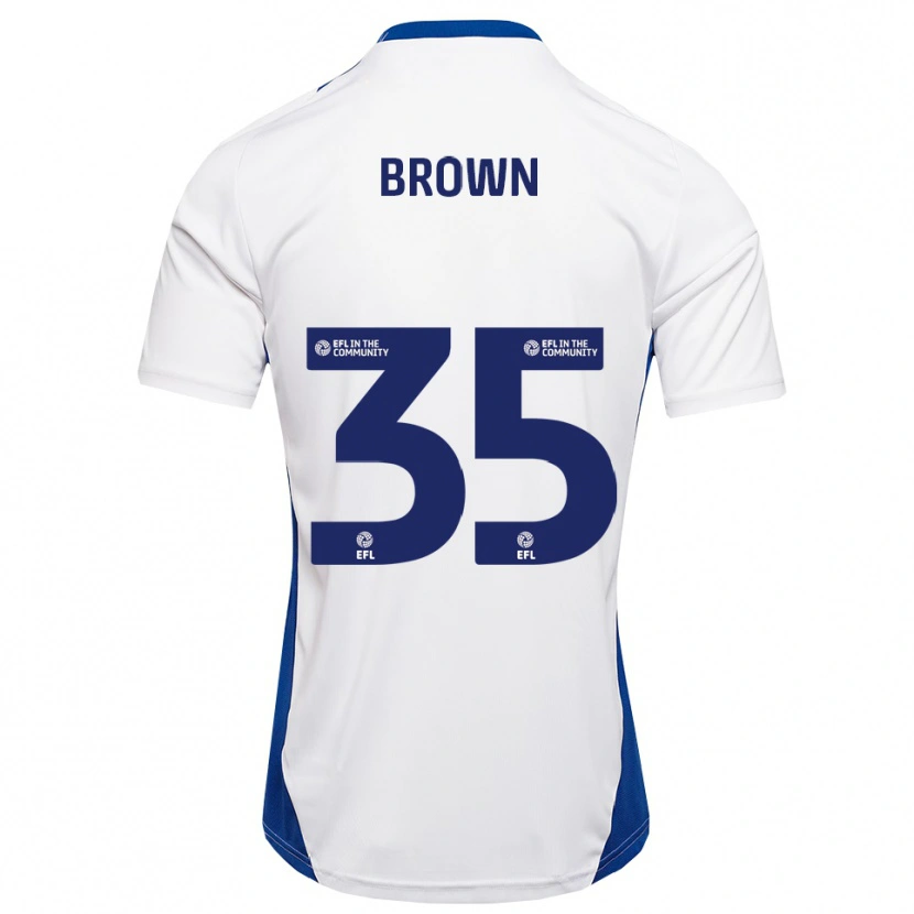 Danxen Men Jaxon Brown #35 White Blue Away Jersey 2025/26 T-Shirt