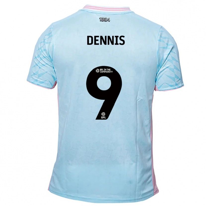 Danxen Men Kristian Dennis #9 Sky Blue Pink Away Jersey 2025/26 T-Shirt