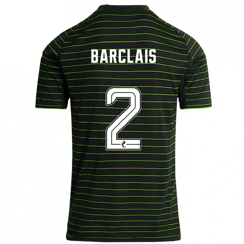 Danxen Men Celya Barclais #2 Black Green Away Jersey 2025/26 T-Shirt