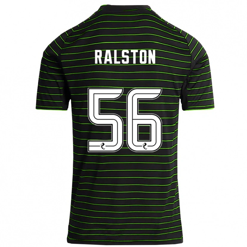 Danxen Men Anthony Ralston #56 Black Green Away Jersey 2025/26 T-Shirt