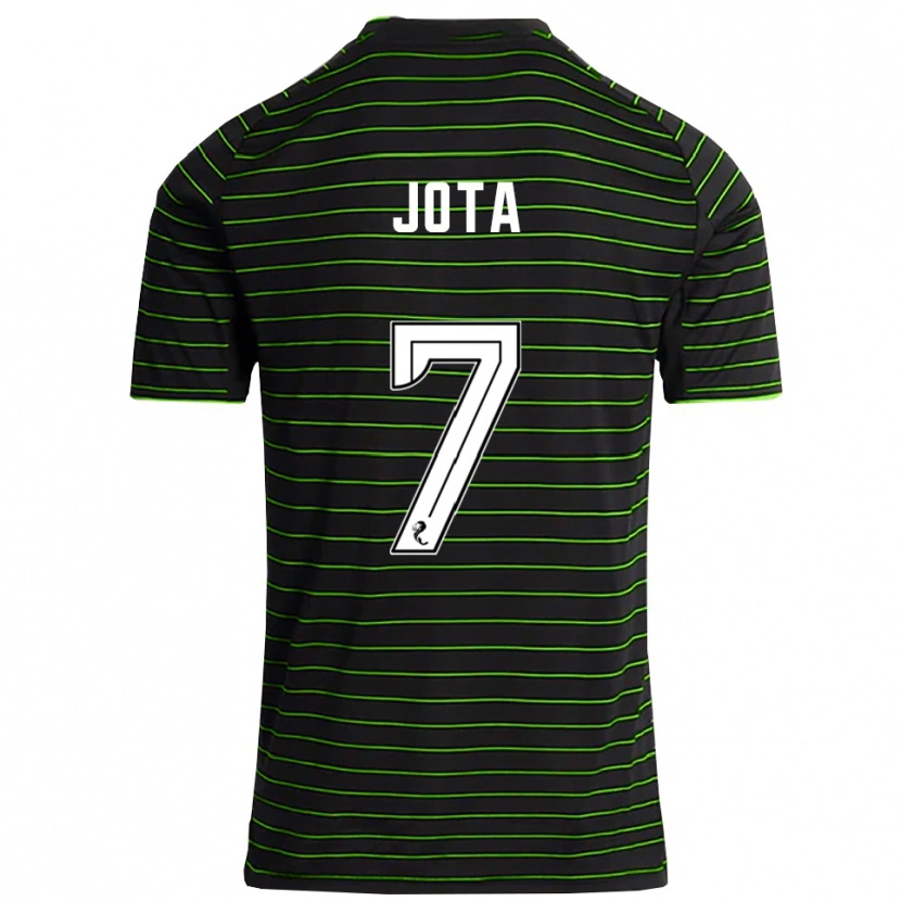 Danxen Men Jota #7 Black Green Away Jersey 2025/26 T-Shirt