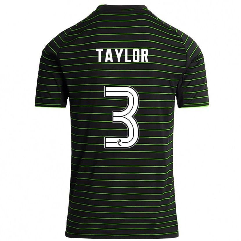 Danxen Men Greg Taylor #3 Black Green Away Jersey 2025/26 T-Shirt