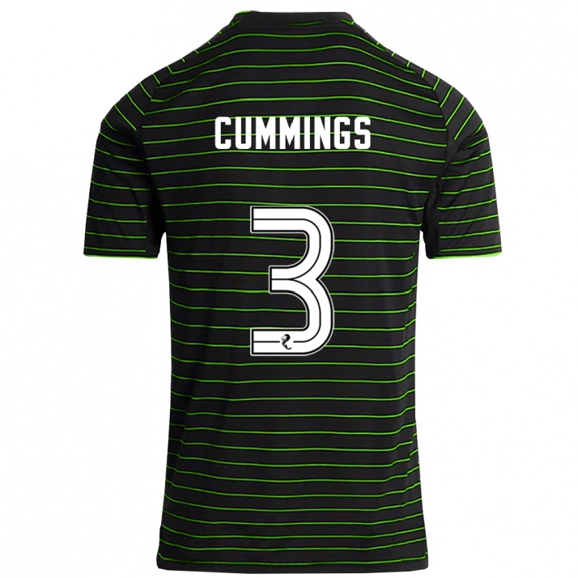 Danxen Men Sydney Cummings #3 Black Green Away Jersey 2025/26 T-Shirt