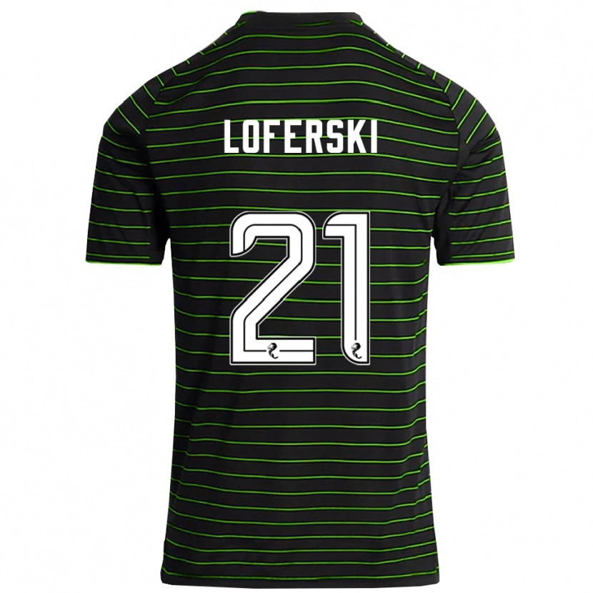 Danxen Men Kit Loferski #21 Black Green Away Jersey 2025/26 T-Shirt