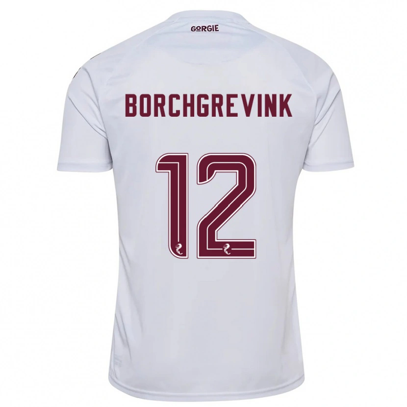 Danxen Men Christian Borchgrevink #12 White Burgundy Away Jersey 2025/26 T-Shirt