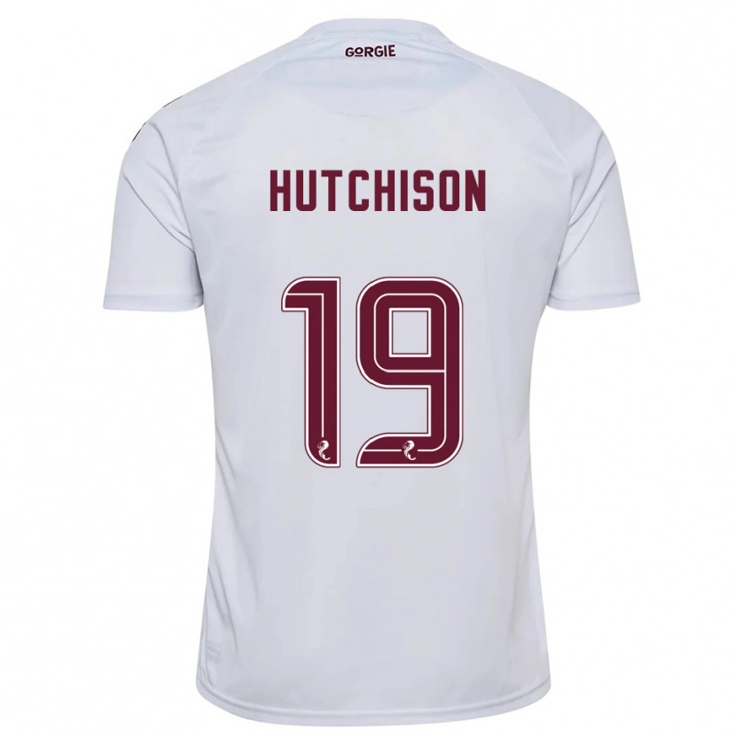 Danxen Men Bayley Hutchison #19 White Burgundy Away Jersey 2025/26 T-Shirt
