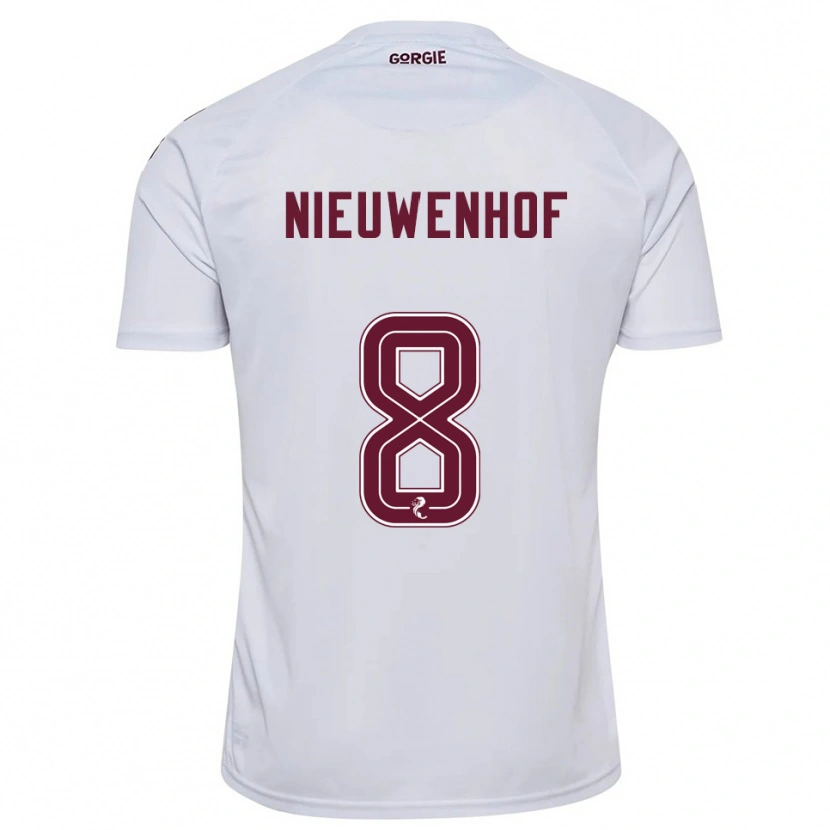 Danxen Men Calem Nieuwenhof #8 White Burgundy Away Jersey 2025/26 T-Shirt