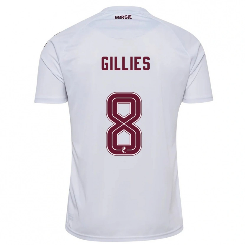 Danxen Men Matthew Gillies #8 White Burgundy Away Jersey 2025/26 T-Shirt