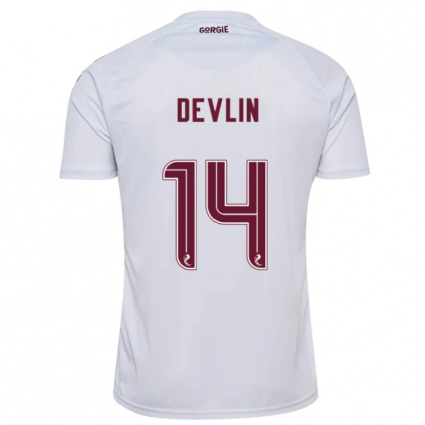 Danxen Men Cammy Devlin #14 White Burgundy Away Jersey 2025/26 T-Shirt
