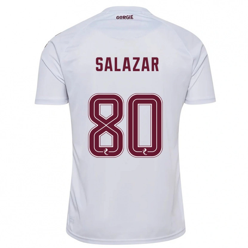 Danxen Men Andrés Salazar #80 White Burgundy Away Jersey 2025/26 T-Shirt
