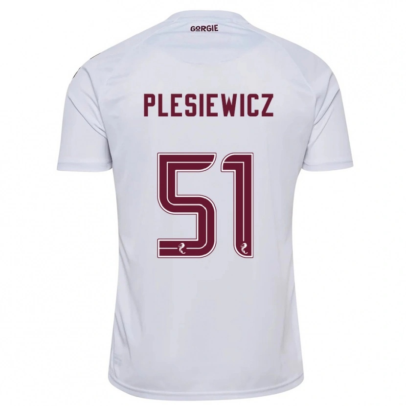 Danxen Men Szymon Plesiewicz #51 White Burgundy Away Jersey 2025/26 T-Shirt