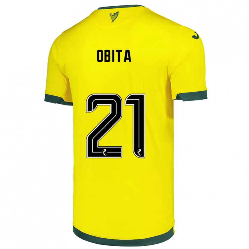 Danxen Men Jordan Obita #21 Yellow Green Away Jersey 2025/26 T-Shirt