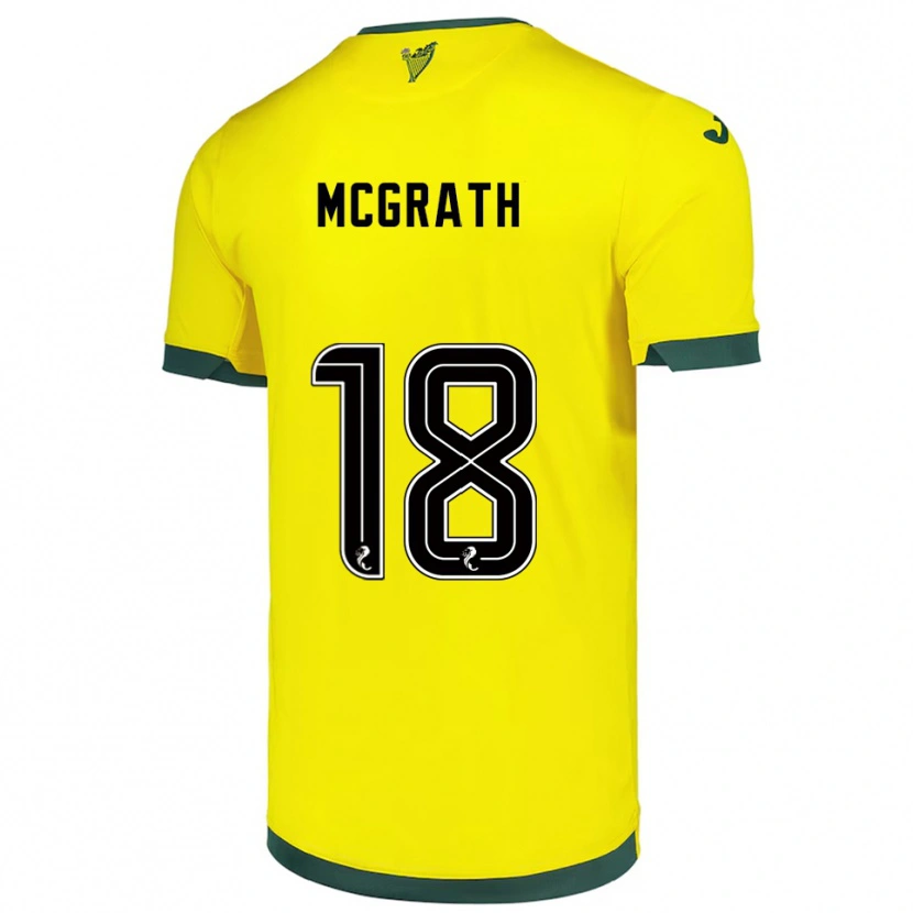 Danxen Men Joseph Mcgrath #18 Yellow Green Away Jersey 2025/26 T-Shirt