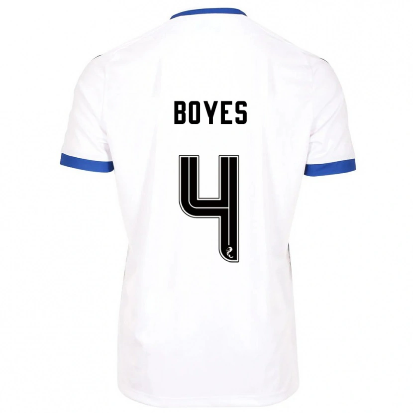 Danxen Men Morgan Boyes #4 White Blue Away Jersey 2025/26 T-Shirt