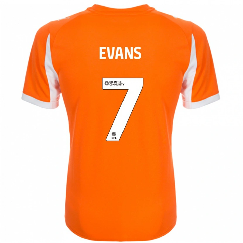Danxen Women Lee Evans #7 Orange White Home Jersey 2025/26 T-Shirt