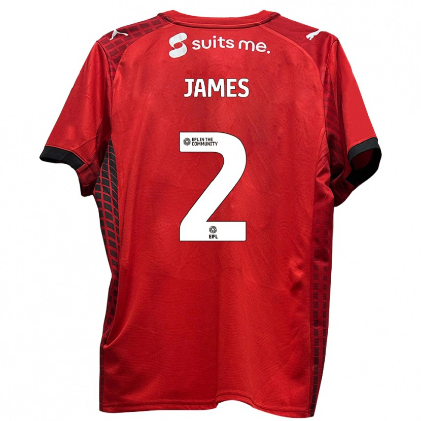 Danxen Women Tom James #2 Red Black Home Jersey 2025/26 T-Shirt