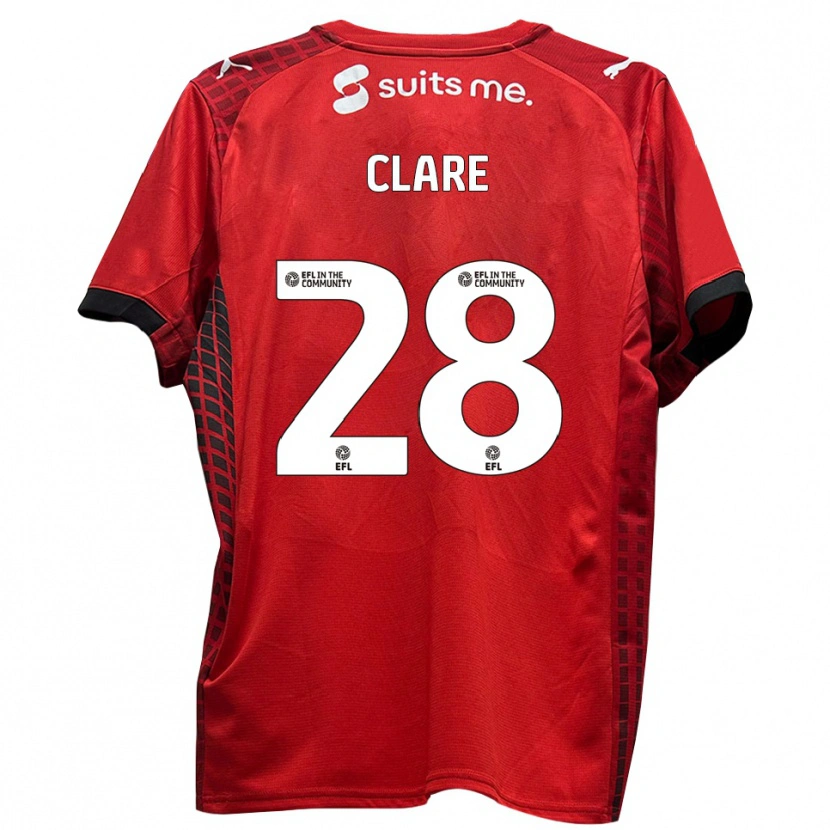 Danxen Women Sean Clare #28 Red Black Home Jersey 2025/26 T-Shirt