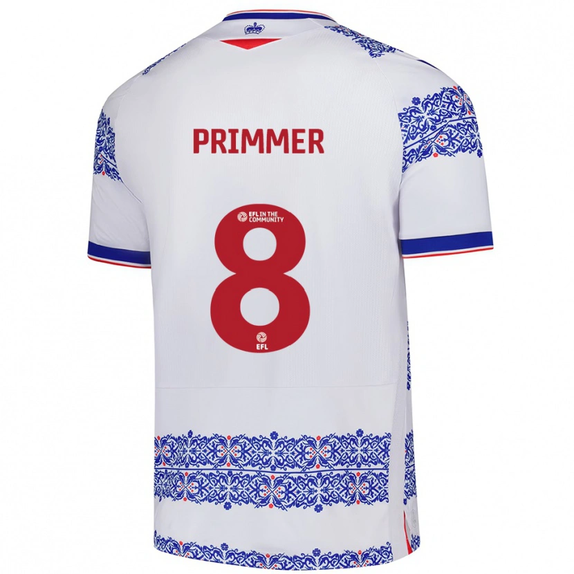 Danxen Women Tia Primmer #8 White Blue Home Jersey 2025/26 T-Shirt