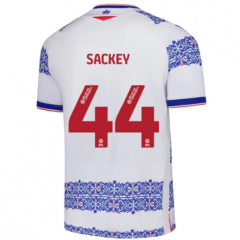Danxen Women Tyler Sackey #44 White Blue Home Jersey 2025/26 T-Shirt