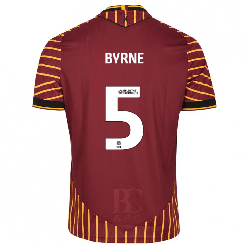 Danxen Women Neill Byrne #5 Orange Burgundy Home Jersey 2025/26 T-Shirt