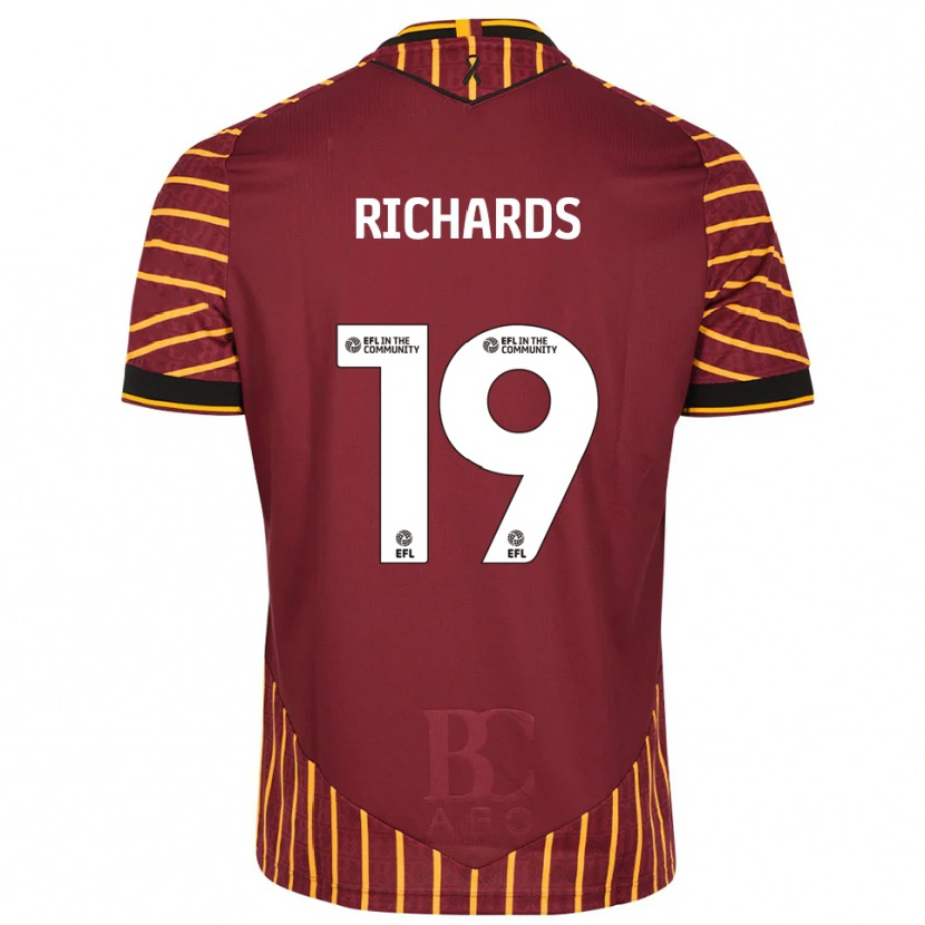 Danxen Women Lewis Richards #19 Orange Burgundy Home Jersey 2025/26 T-Shirt