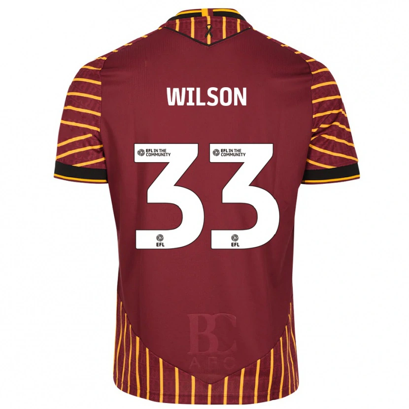Danxen Women Adam Wilson #33 Orange Burgundy Home Jersey 2025/26 T-Shirt
