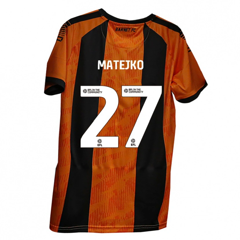 Danxen Women Patrick Matejko #27 Orange Black Home Jersey 2025/26 T-Shirt