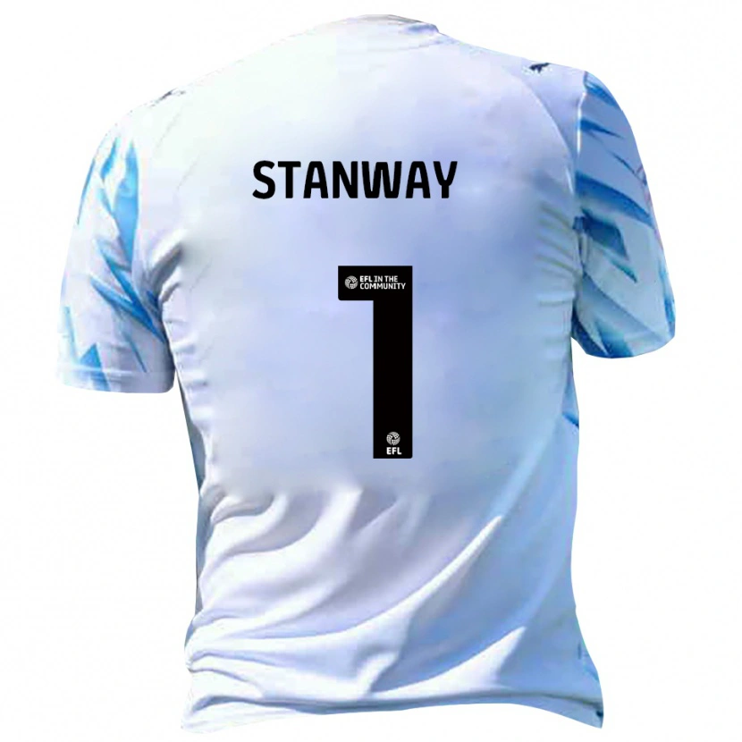 Danxen Women Wyll Stanway #1 White Sky Blue Home Jersey 2025/26 T-Shirt