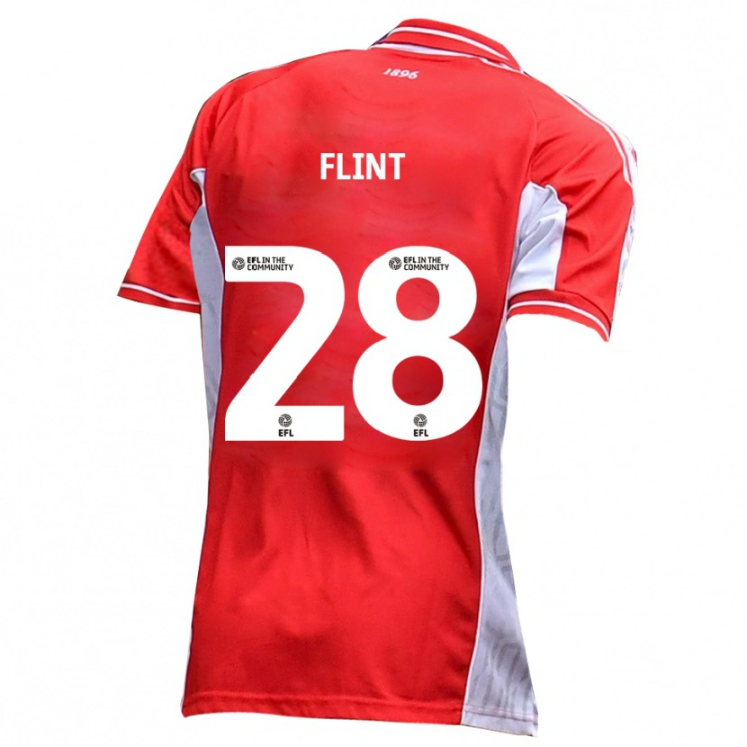 Danxen Women Josh Flint #28 Red White Home Jersey 2025/26 T-Shirt