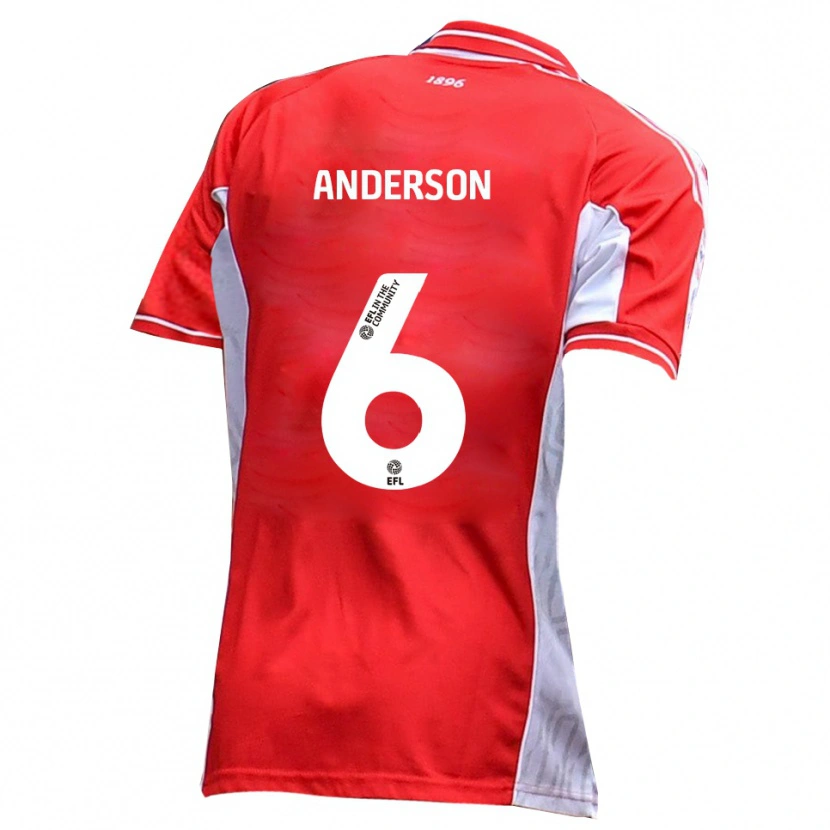 Danxen Women Max Anderson #6 Red White Home Jersey 2025/26 T-Shirt
