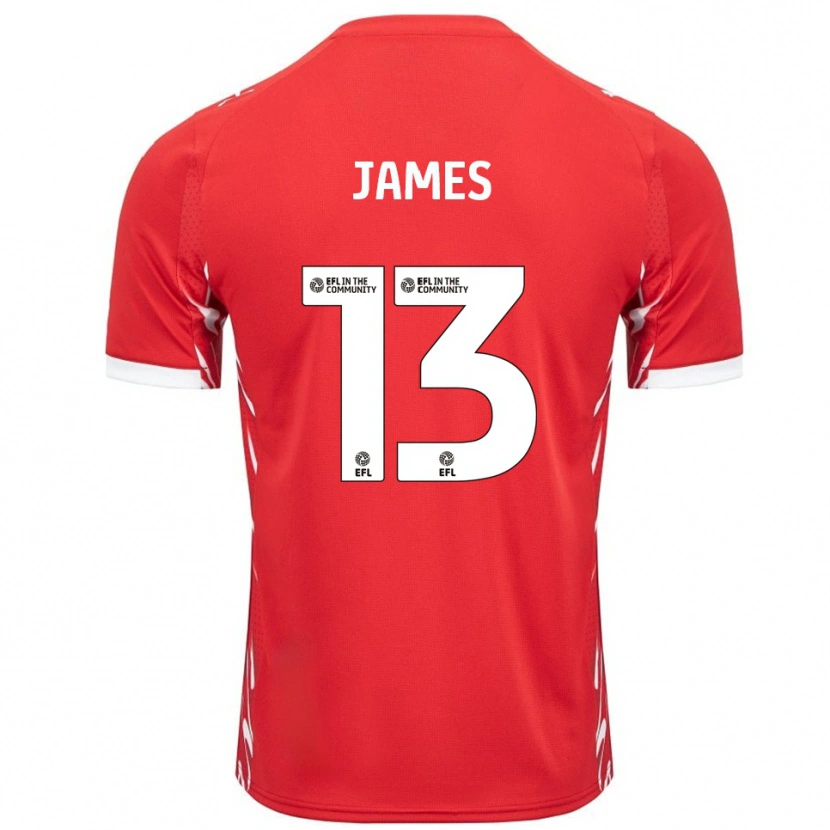 Danxen Women Dominic James #13 Red White Home Jersey 2025/26 T-Shirt