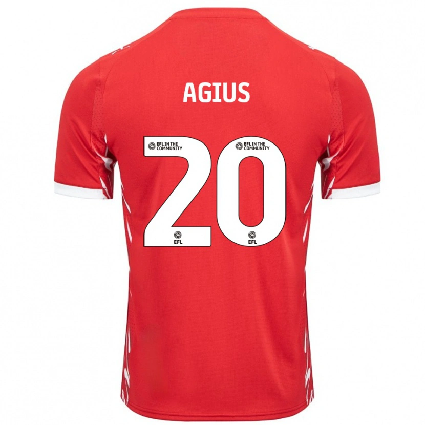 Danxen Women Calum Agius #20 Red White Home Jersey 2025/26 T-Shirt