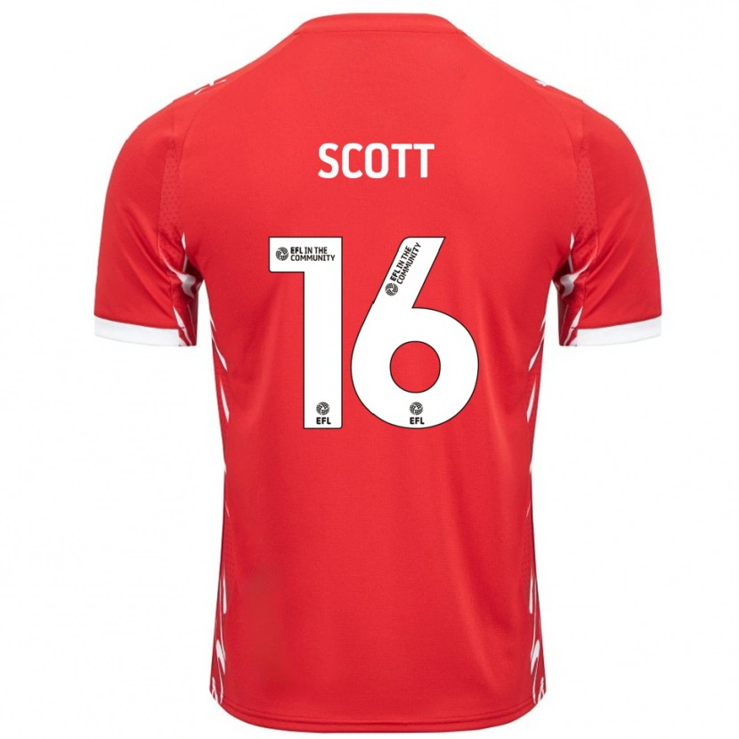 Danxen Women Iago Scott #16 Red White Home Jersey 2025/26 T-Shirt
