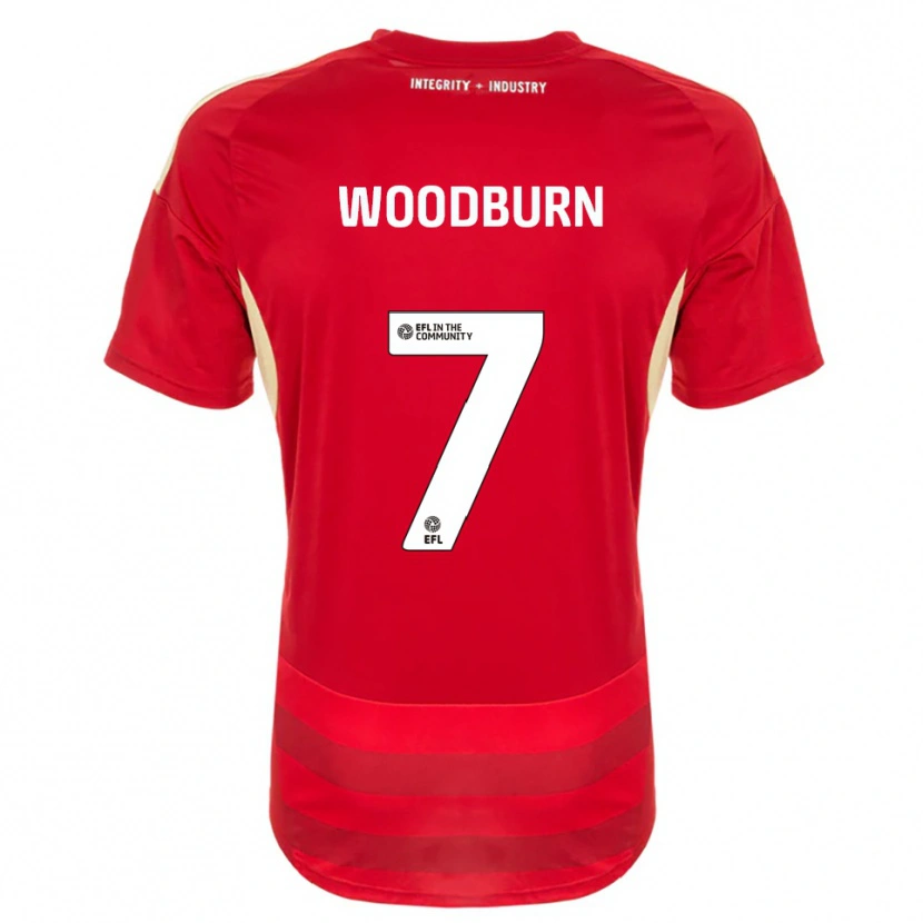 Danxen Women Ben Woodburn #7 Red White Home Jersey 2025/26 T-Shirt