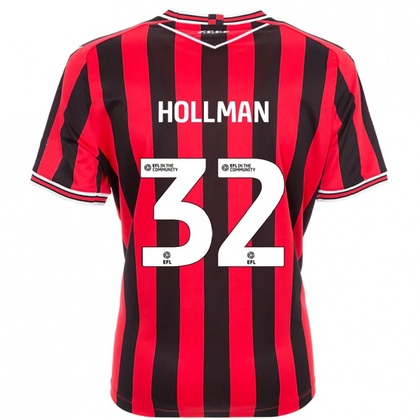 Danxen Women Jake Hollman #32 Red Black Home Jersey 2025/26 T-Shirt