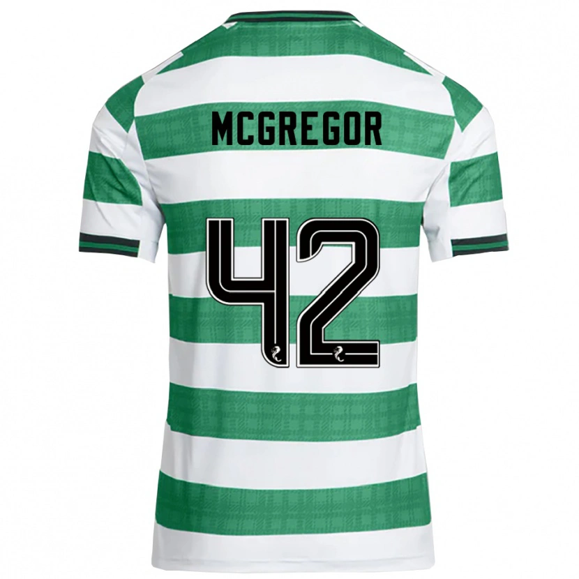 Danxen Women Callum Mcgregor #42 Green White Home Jersey 2025/26 T-Shirt