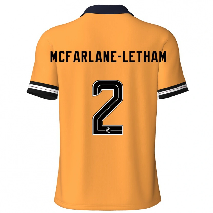 Danxen Women Jay Mcfarlane-Letham #2 Yellow Black Home Jersey 2025/26 T-Shirt