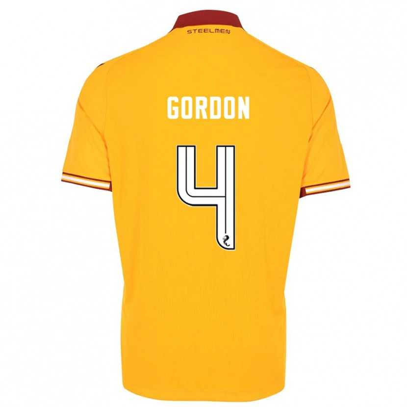 Danxen Women Liam Gordon #4 Yellow Burgundy Home Jersey 2025/26 T-Shirt
