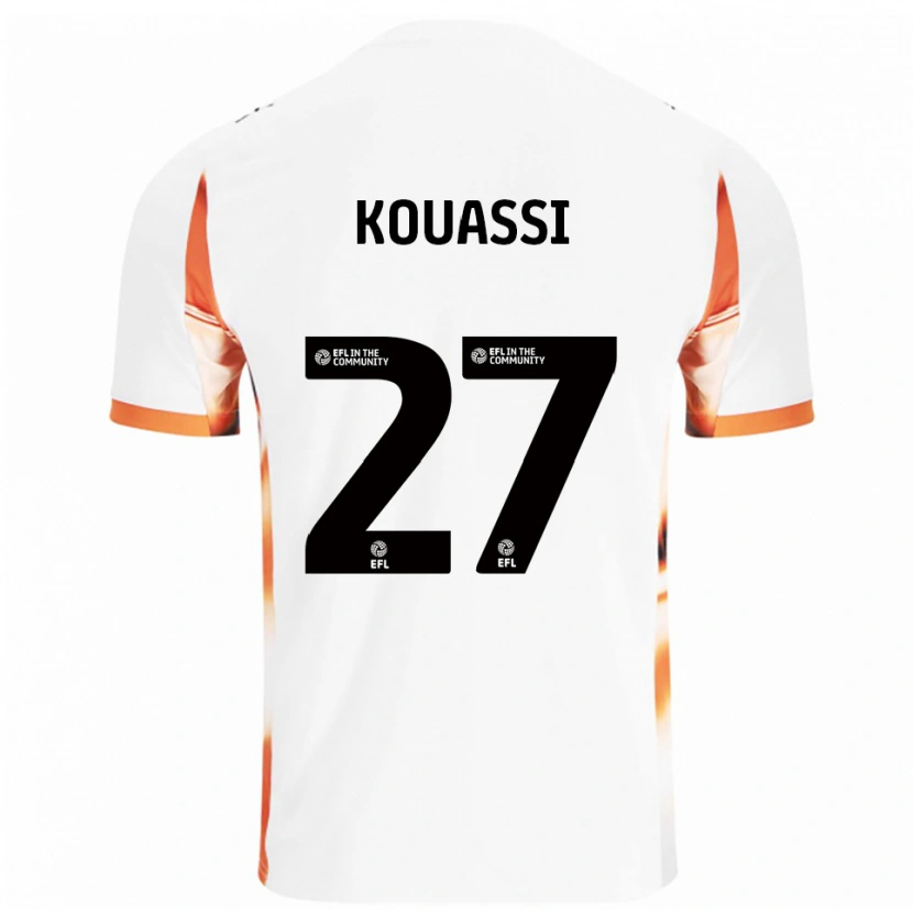 Danxen Women Kylian Kouassi #27 White Orange Black Away Jersey 2025/26 T-Shirt