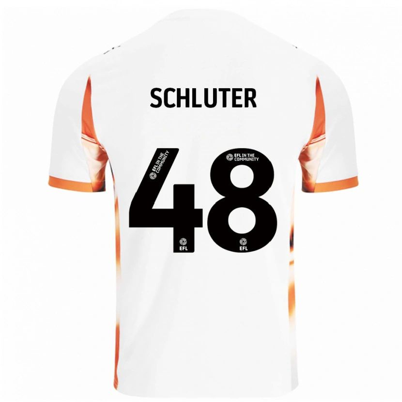 Danxen Women Gabriel Schluter #48 White Orange Black Away Jersey 2025/26 T-Shirt