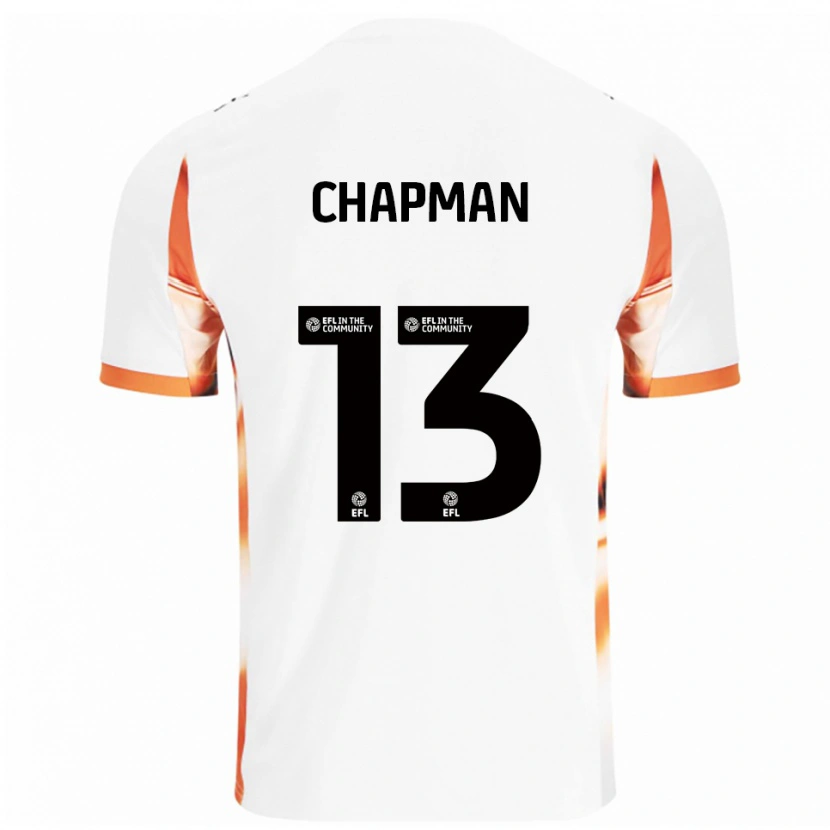 Danxen Women Mackenzie Chapman #13 White Orange Black Away Jersey 2025/26 T-Shirt