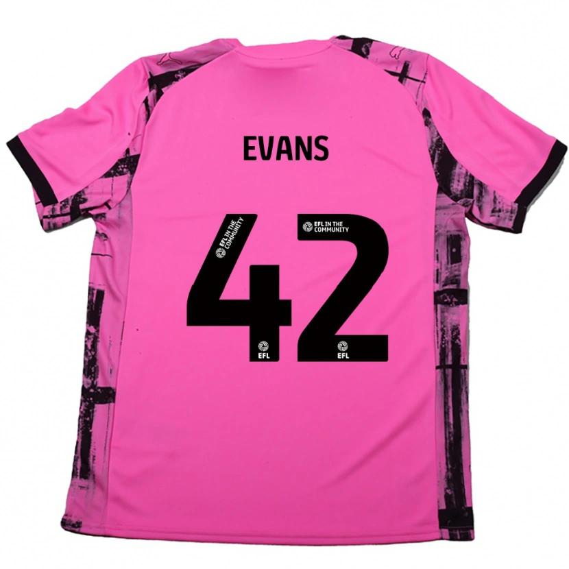 Danxen Women Oliver Evans #42 Rose Red Black Away Jersey 2025/26 T-Shirt