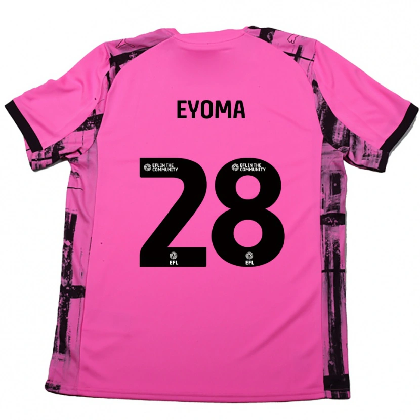 Danxen Women Timothy Eyoma #28 Rose Red Black Away Jersey 2025/26 T-Shirt