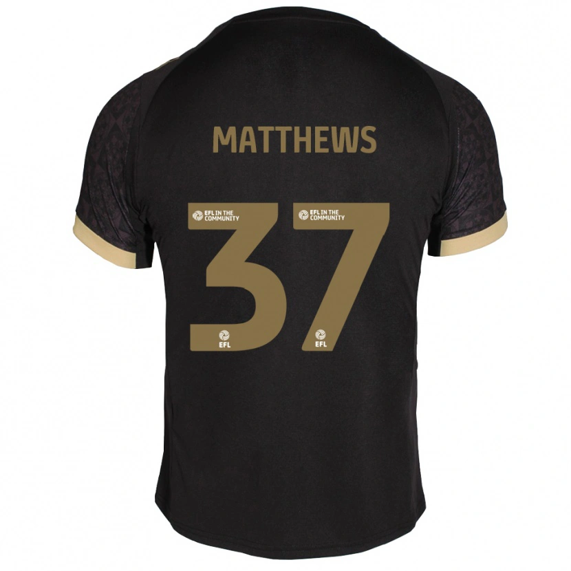 Danxen Women Jack Matthews #37 Black Gold Away Jersey 2025/26 T-Shirt