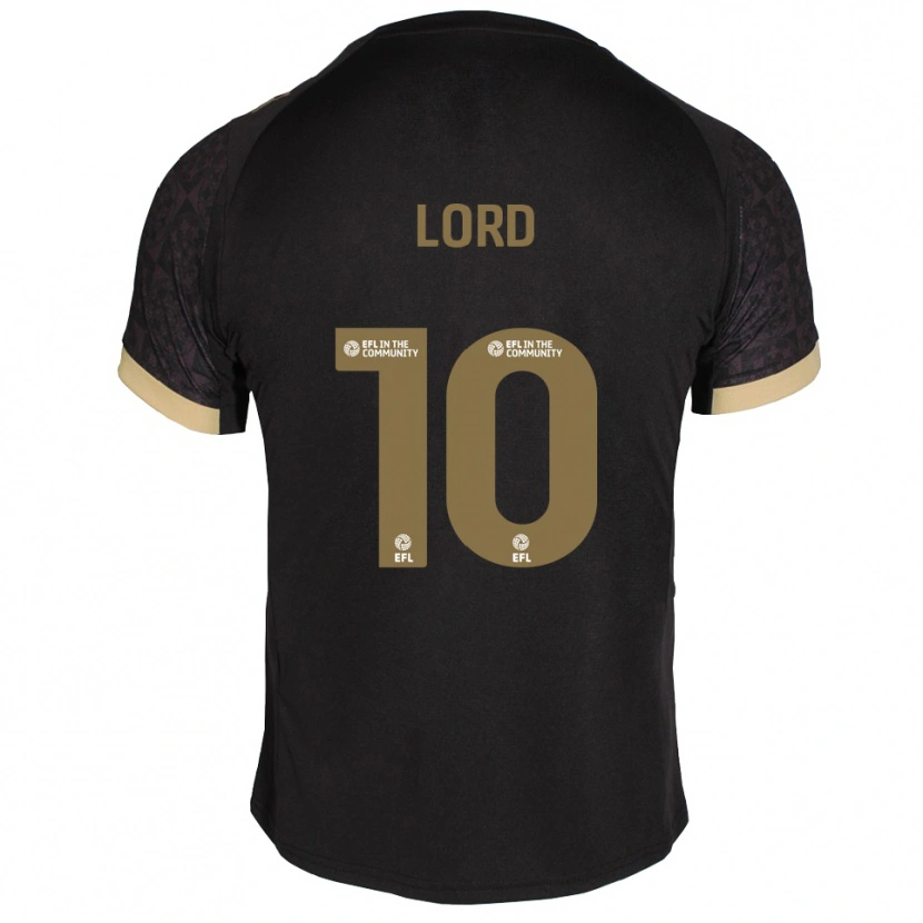 Danxen Women Sam Lord #10 Black Gold Away Jersey 2025/26 T-Shirt