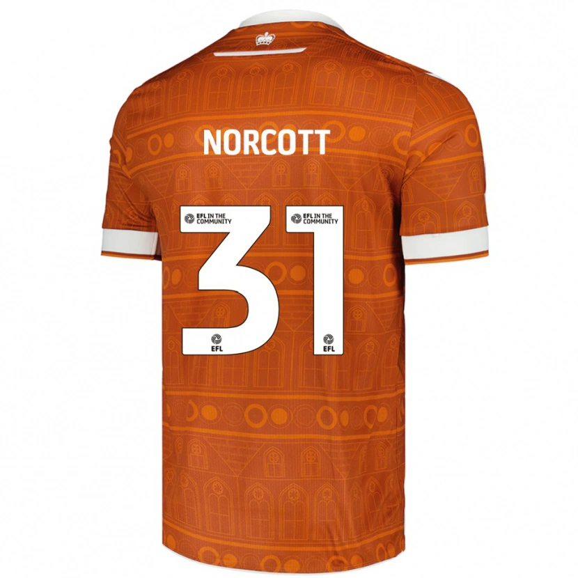 Danxen Women Tom Norcott #31 Orange White Away Jersey 2025/26 T-Shirt