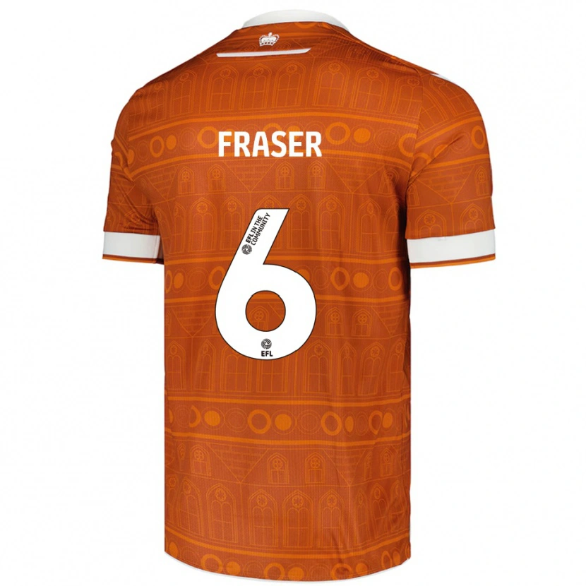 Danxen Women Liam Fraser #6 Orange White Away Jersey 2025/26 T-Shirt